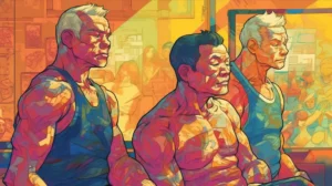 一群中年人在運動